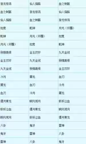 梦幻西游光武名称大全插图
