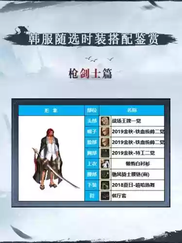 枪剑士打团装备搭配插图1